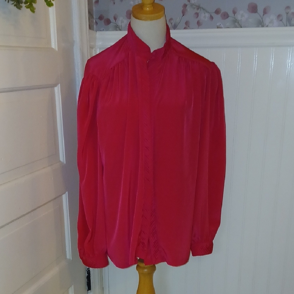 Vintage Pink  Button-Up Blouse